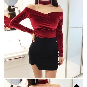 🌸 VELVET CHOKER LONG SLEEVE 🌸